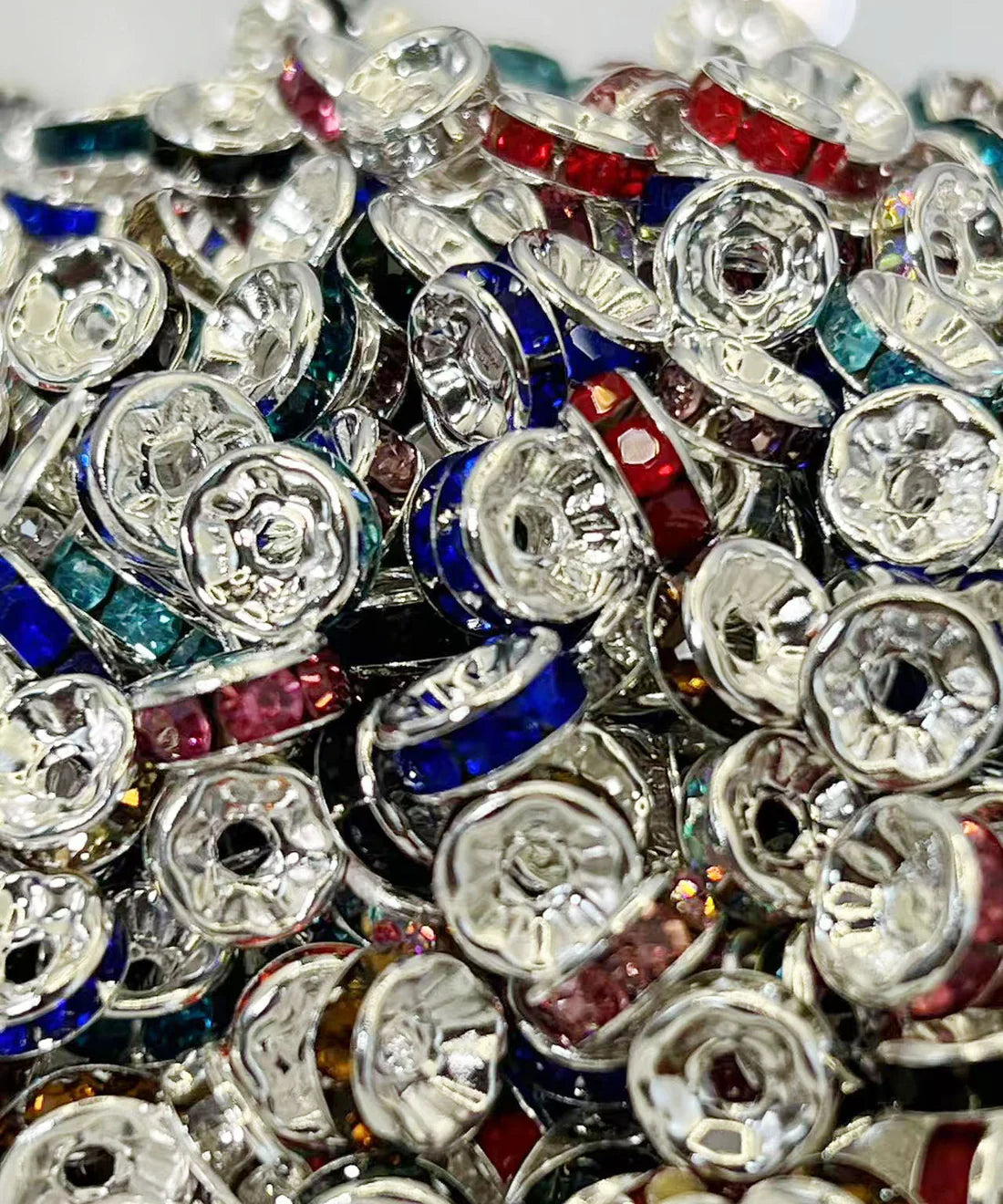 7mm丸型合金ラインストーンスペーサービーズ