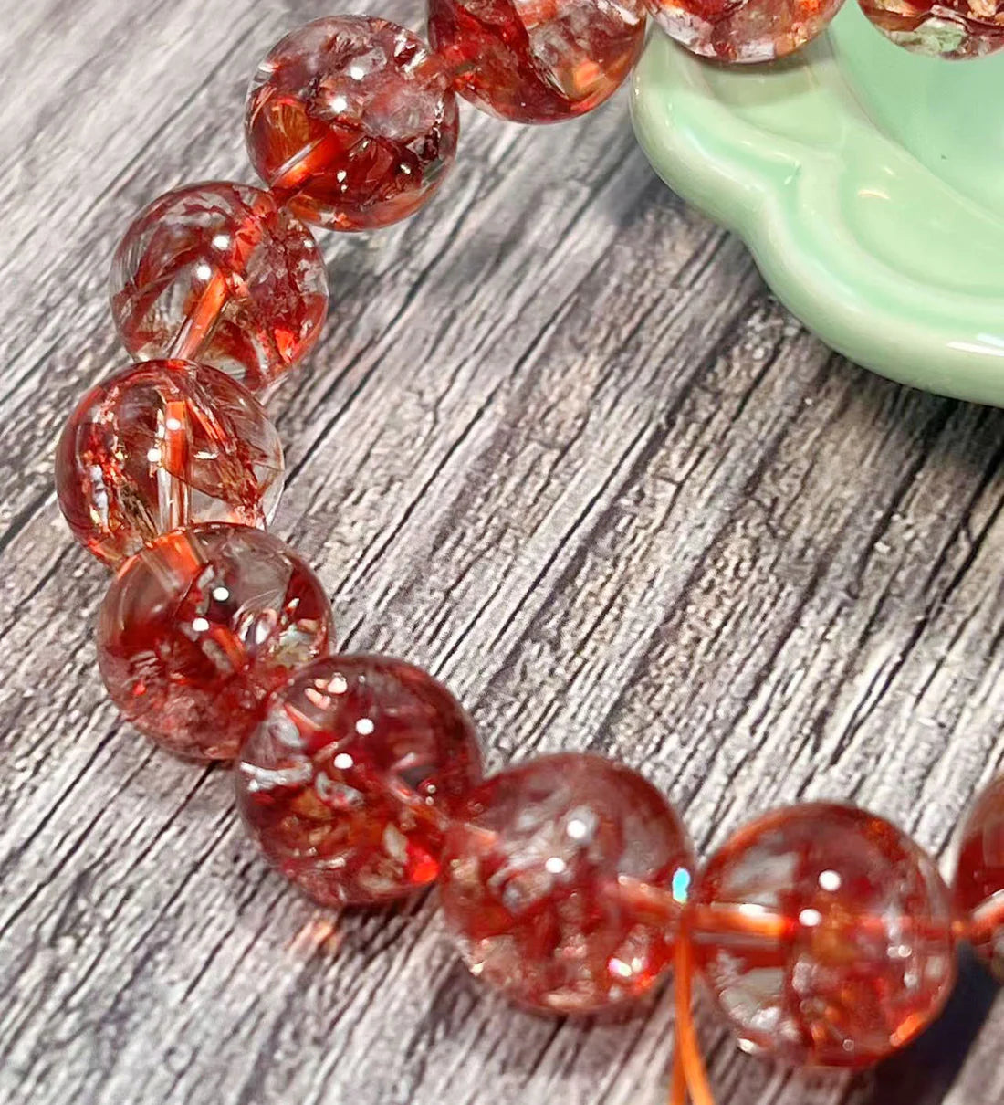 天然レッドクリスタルブレスレット 12㎜