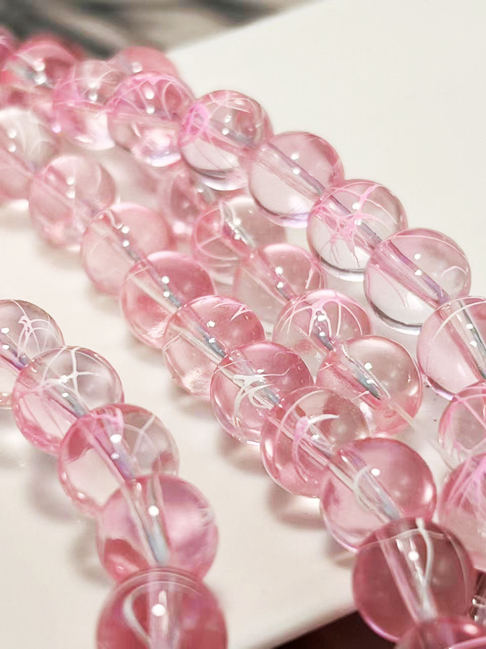 桜舞 ガラスビーズ 1連 (10㎜)