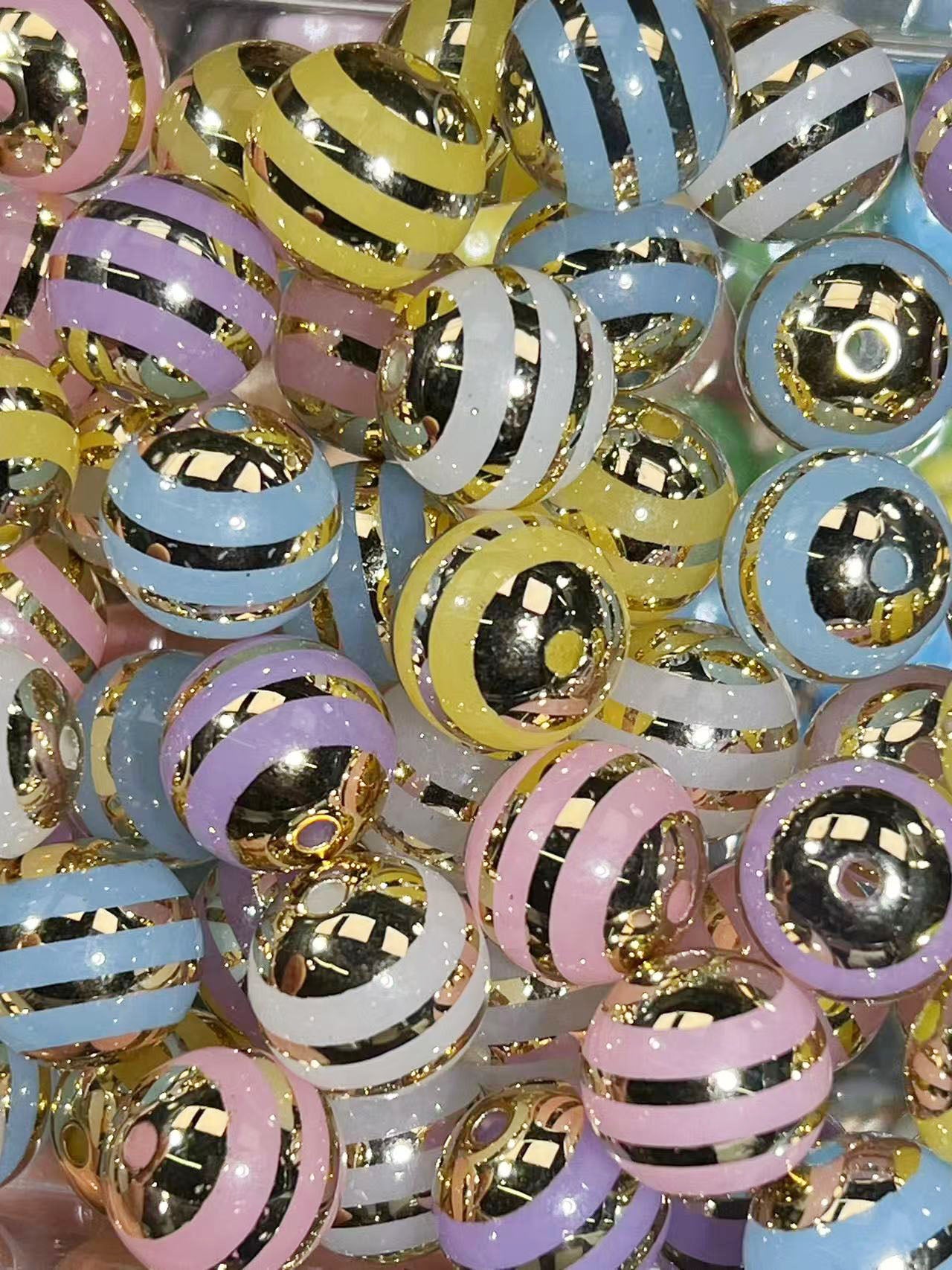 【晴空ストーリーシリーズ】|ミックスカラー×金彩ストライプビーズ・幻想的な輝き