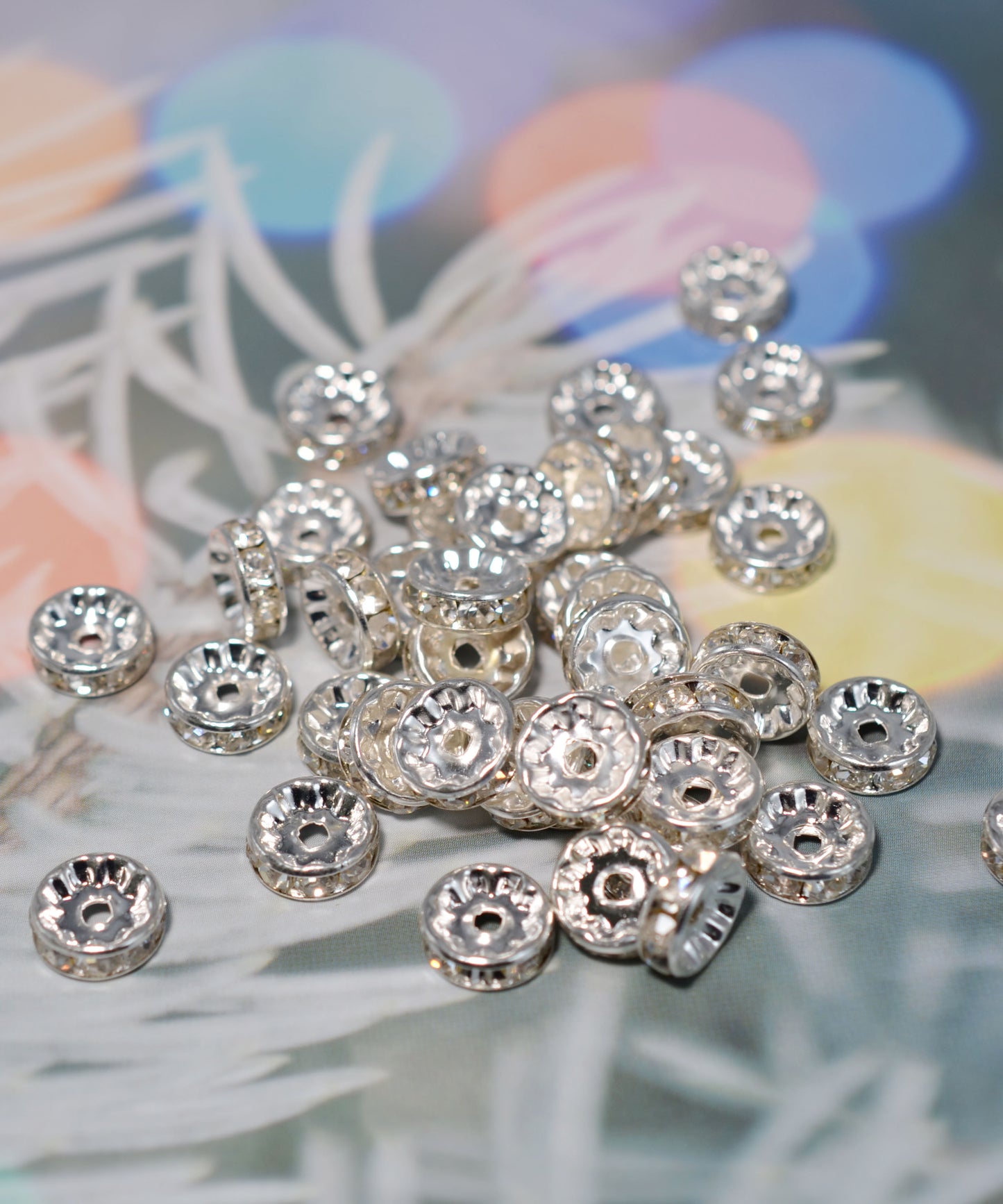 10㎜ ラインストーンスペーサー(シルバー)