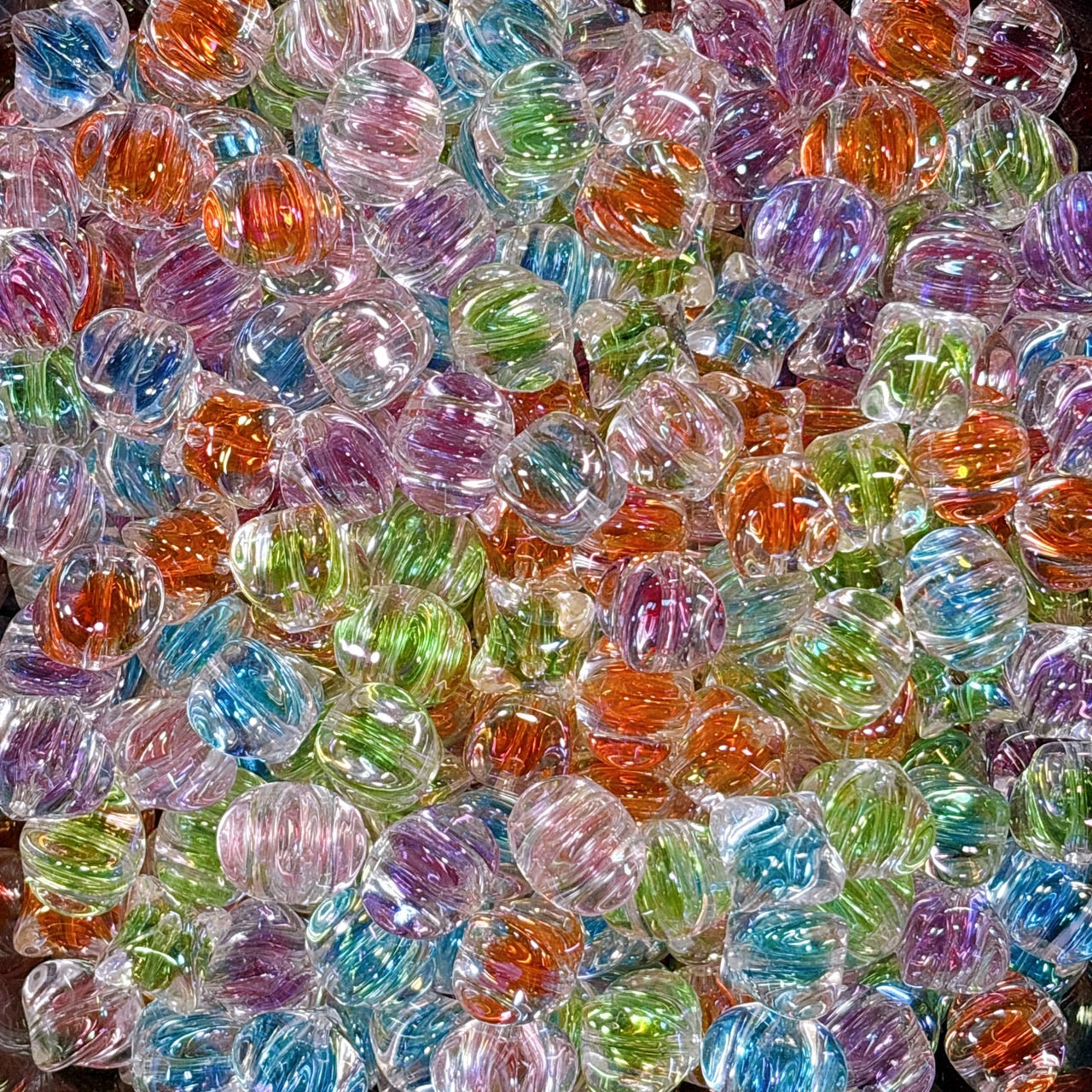 クリアオーロラ キャンディ ビーズ