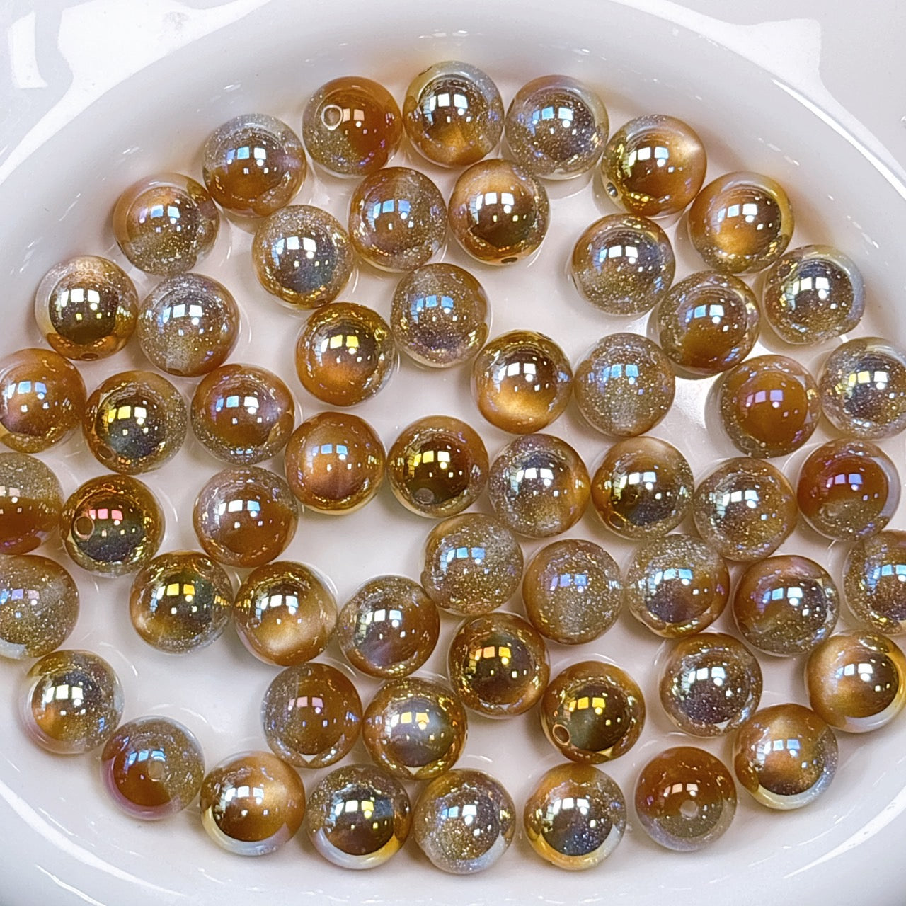 星空デュエットシリーズ No.3キャラメルブラウン 光学ビーズ 16㎜