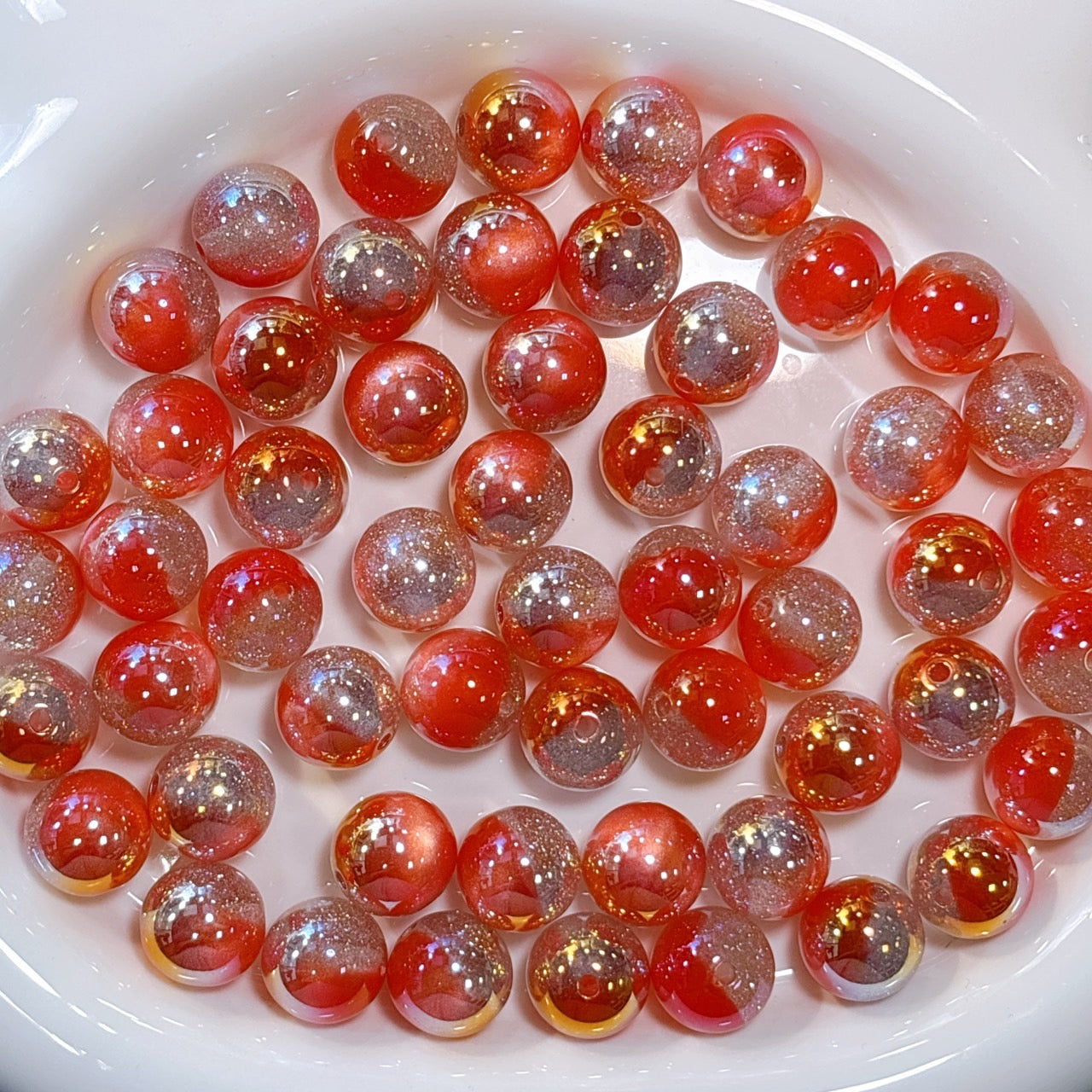 星空デュエットシリーズ No.11ピュアレッド 光学ビーズ 16㎜