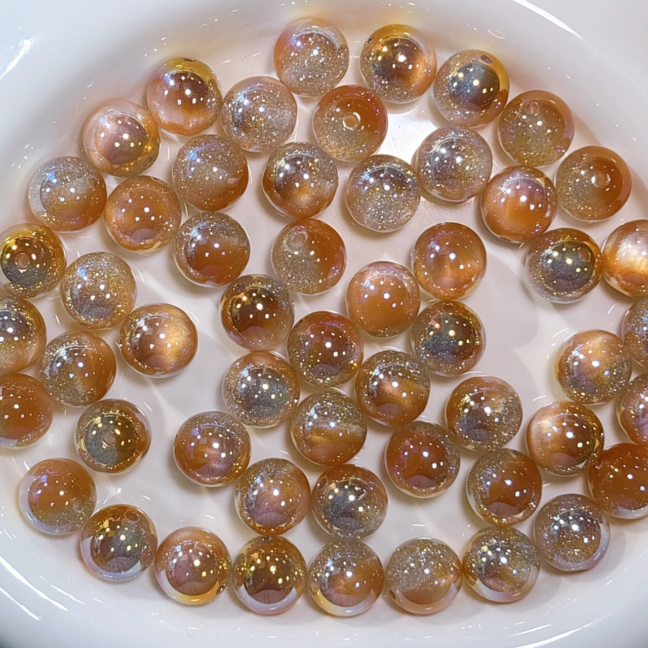 星空デュエットシリーズ No.13ピーチブラウン 光学ビーズ 16㎜