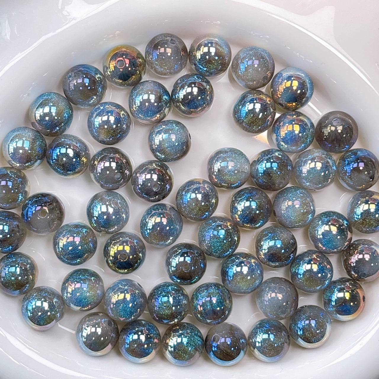 霞空シリーズ No.2グレー 光学ビーズ 16㎜