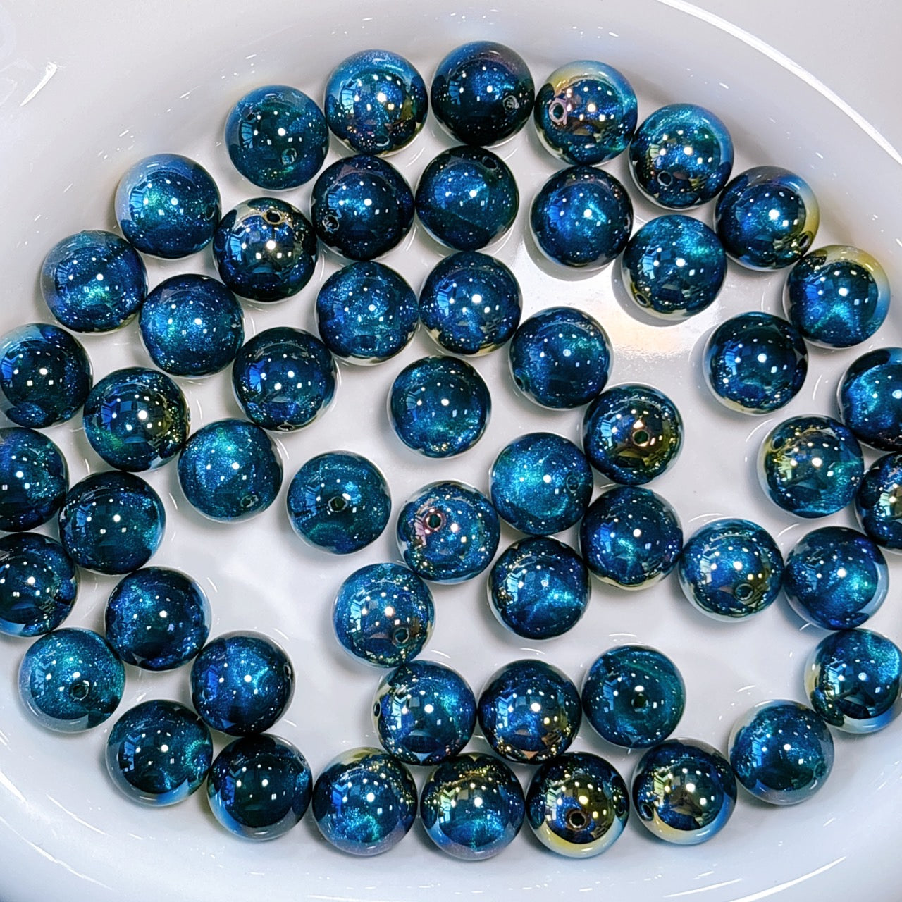 天幻ヴェールシリーズ No.7グリーン 光学ビーズ 16㎜