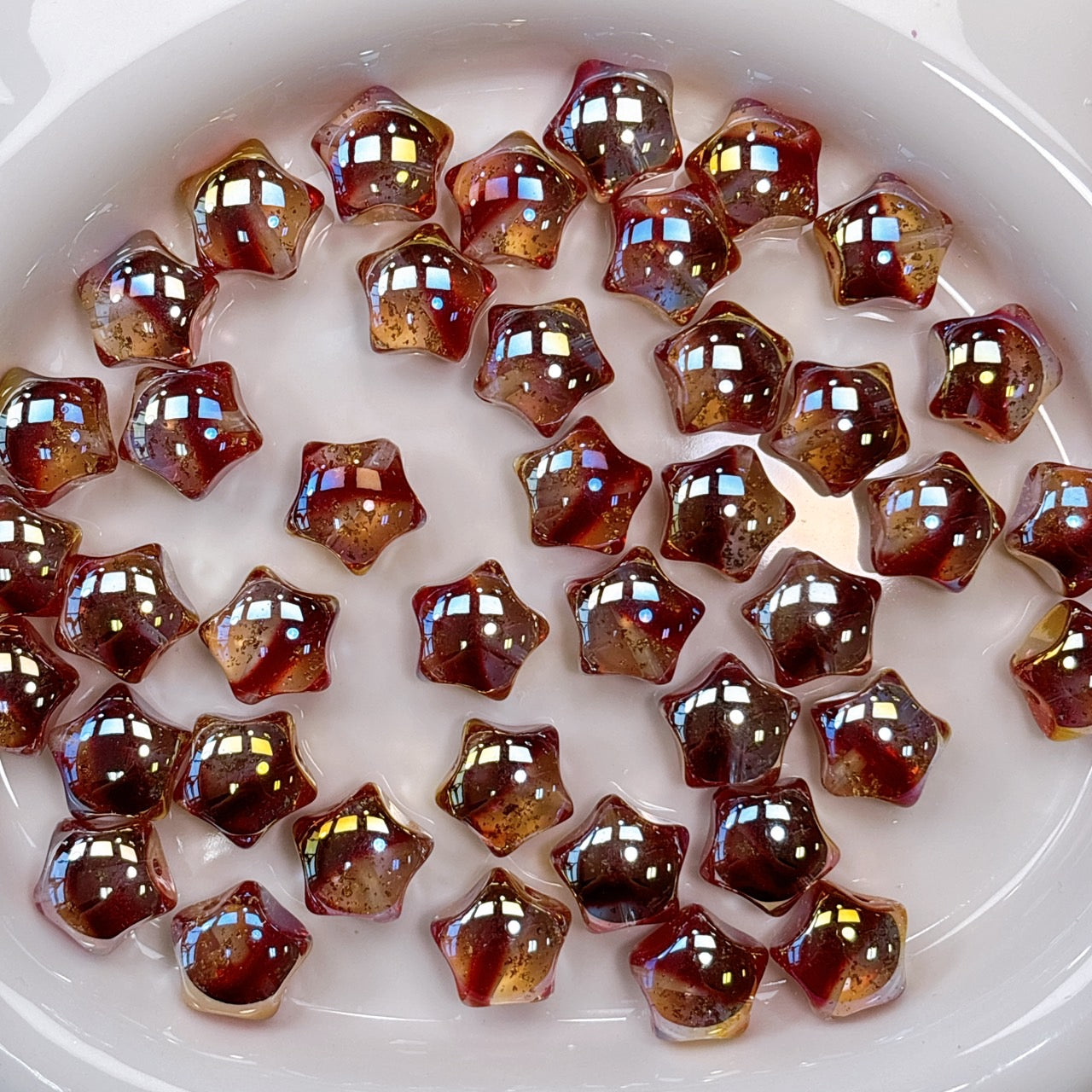 ☆星ホシイ☆シリーズ No.6ワイン 光学ビーズ 17㎜