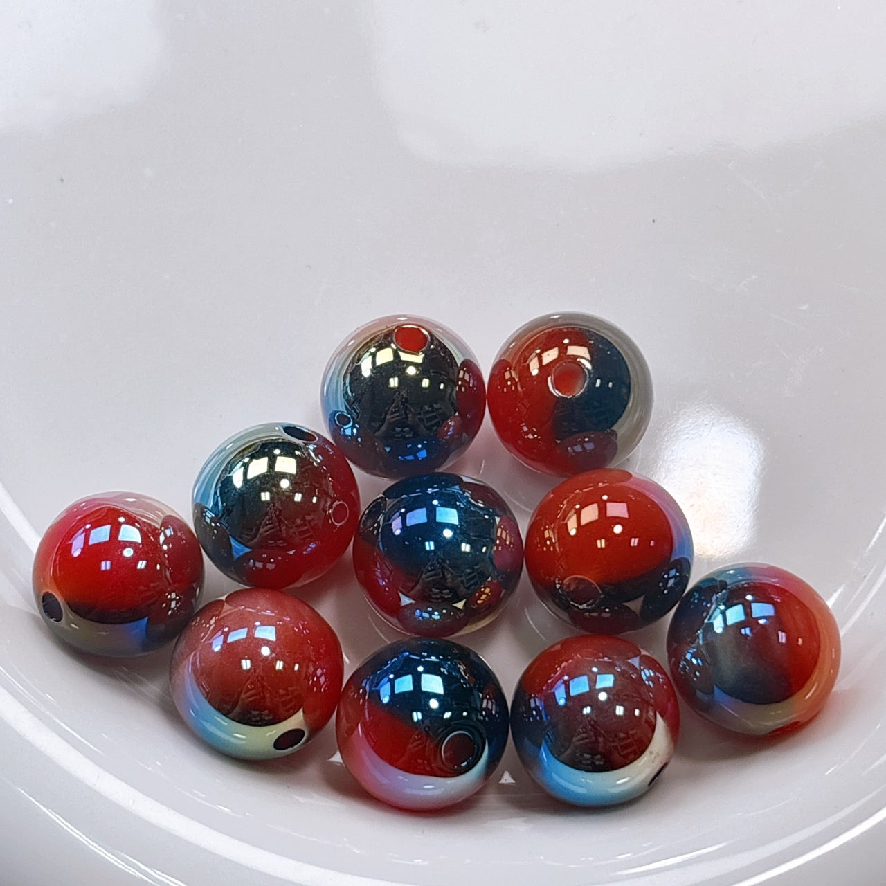 UV変色 雲シリーズ No.5赤色 光学ビーズ 16㎜