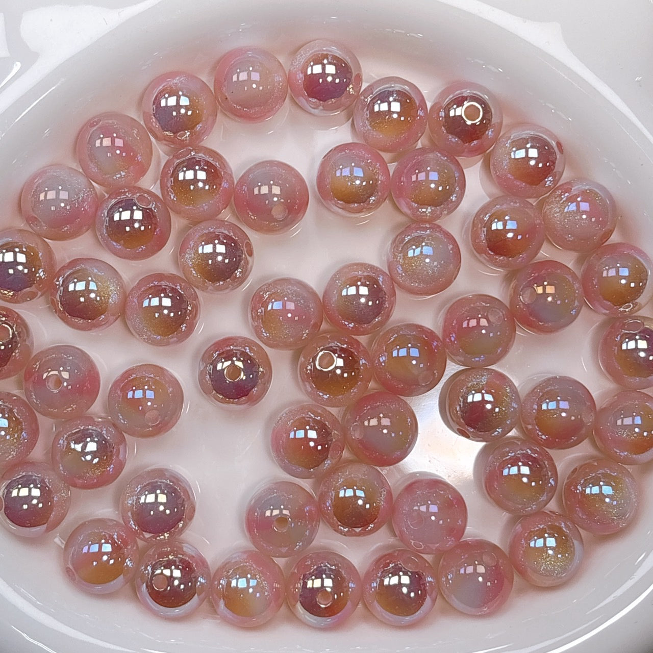 煌線飴シリーズ No.4桃色系 光学ビーズ 16㎜