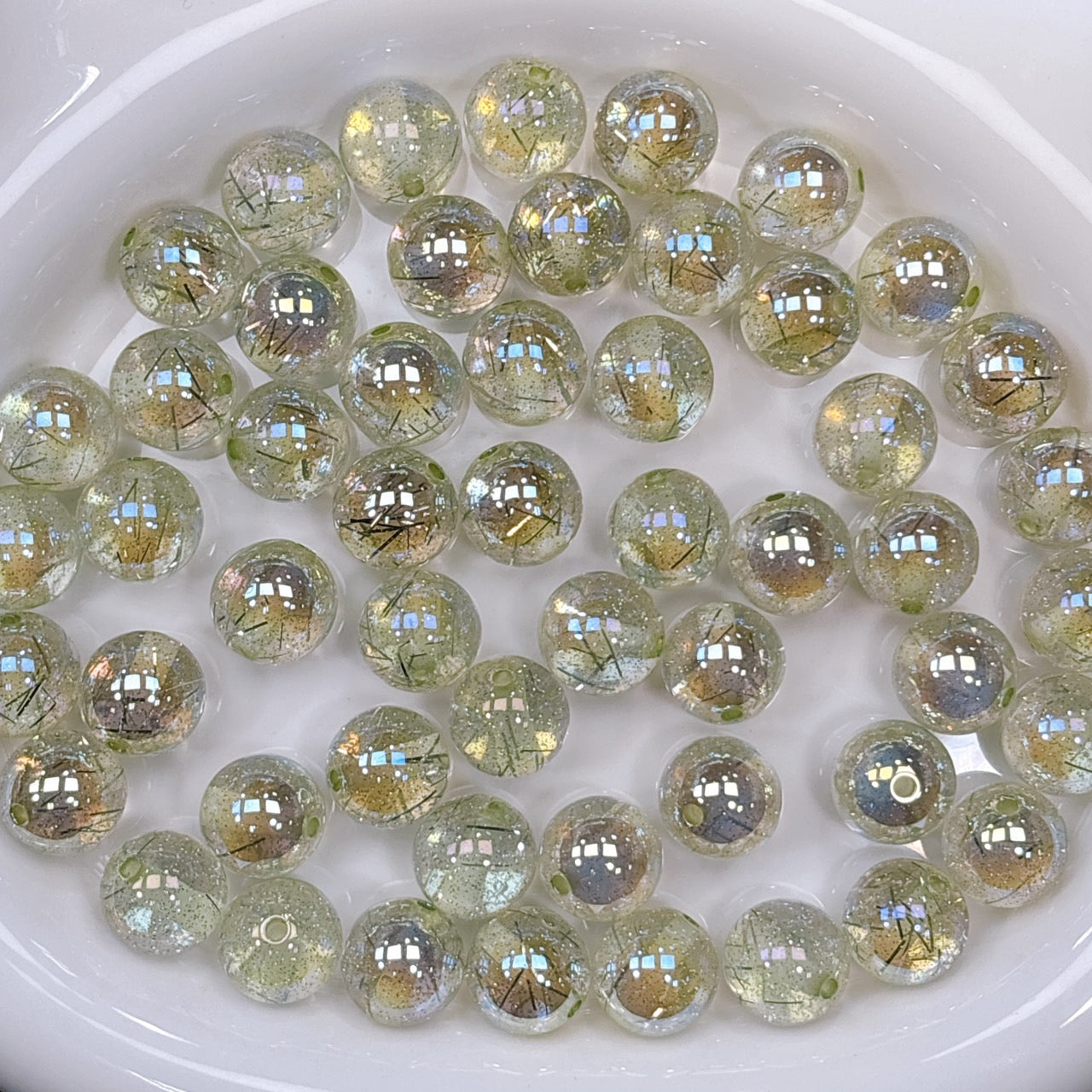 銀糸シリーズ No.1イエロー 光学ビーズ 16㎜