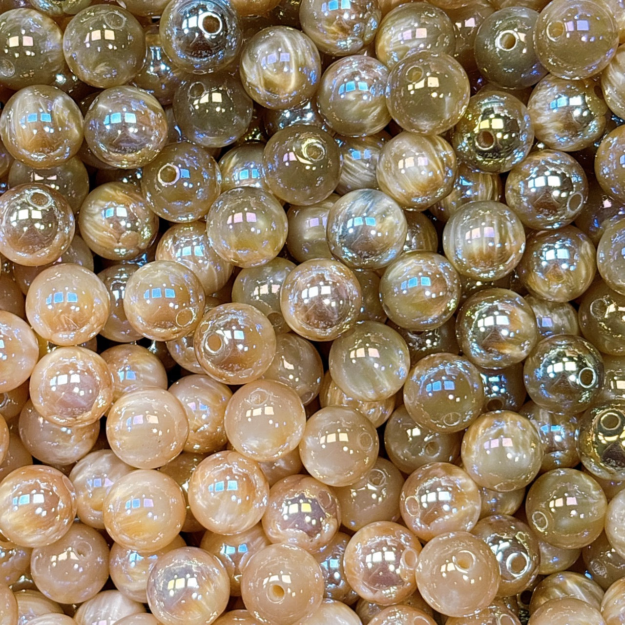 UV変色 シラーミラージュシリーズ No.7ブラウン 光学ビーズ 16㎜