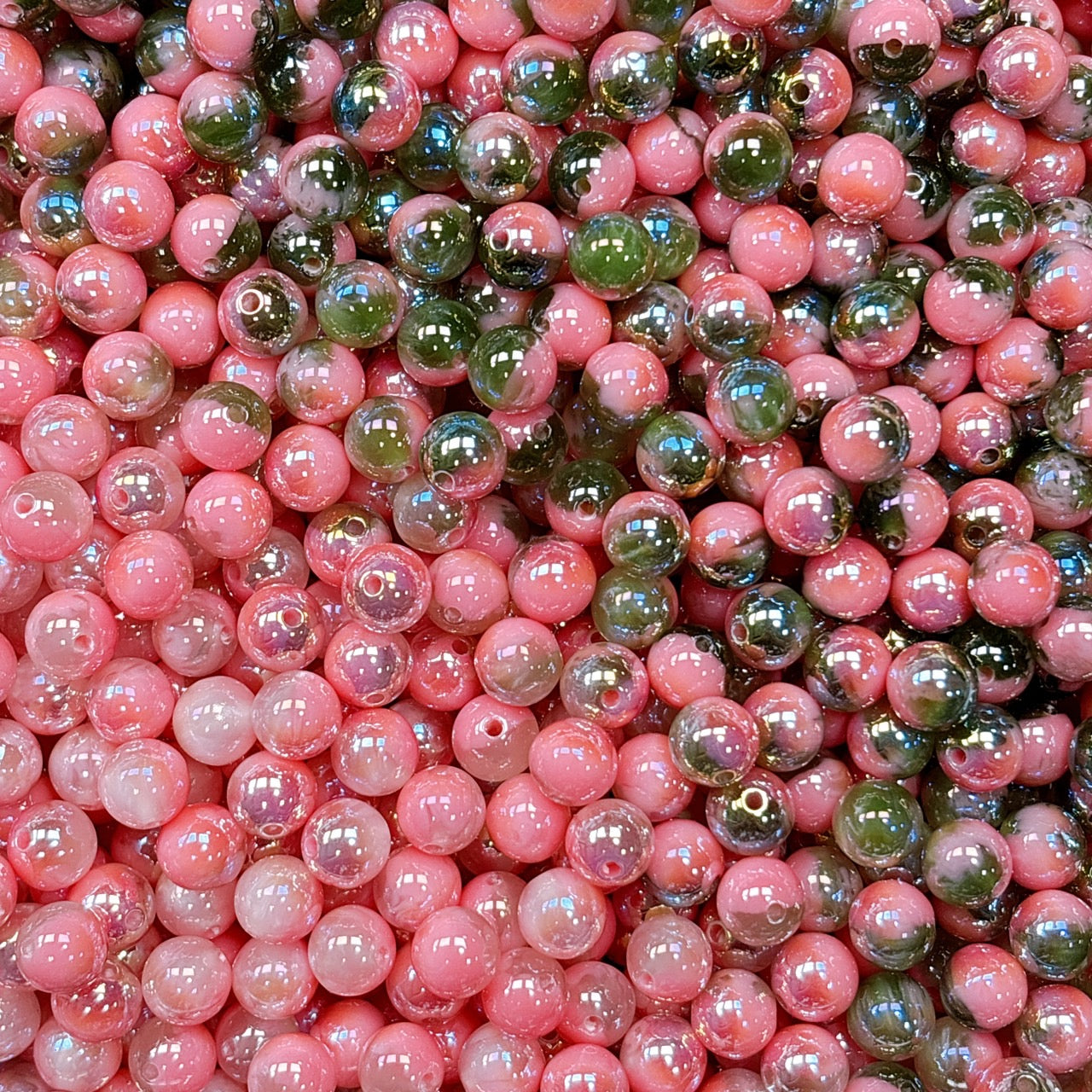 UV変色 雲シリーズ No.1桃色 光学ビーズ 10㎜