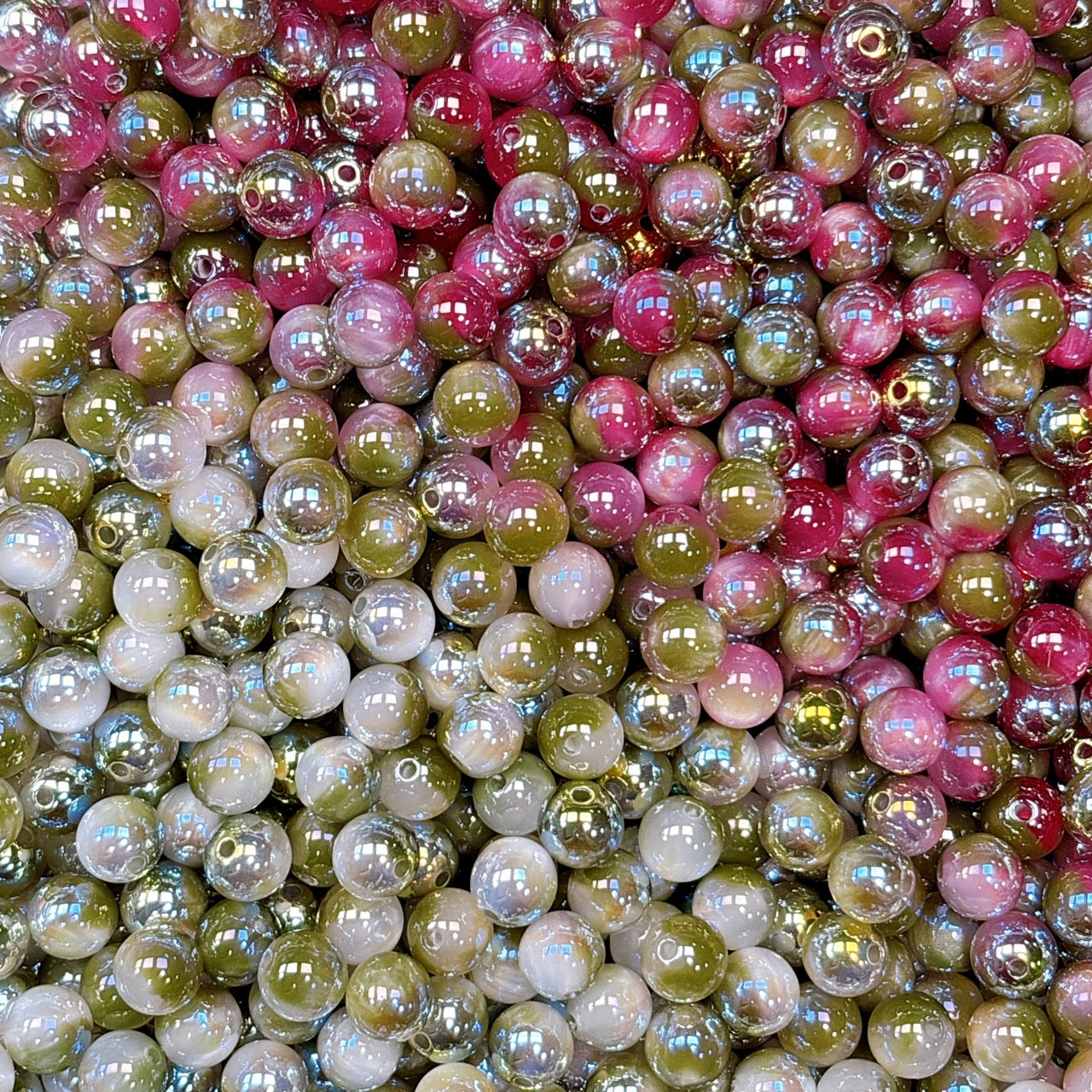 UV変色 雲シリーズ No.4緑色 光学ビーズ 10㎜