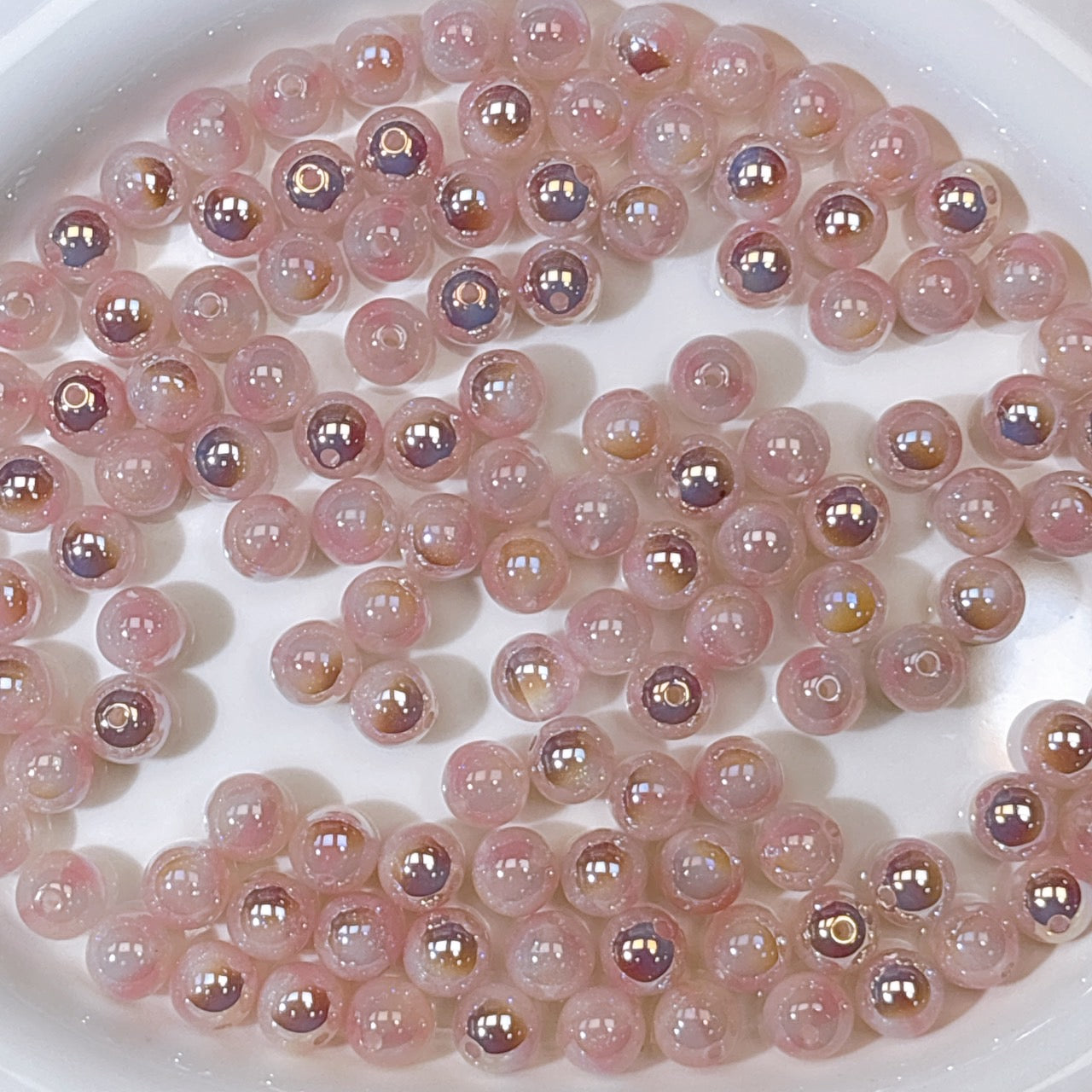 煌線飴シリーズ No.4桃色系 光学ビーズ 10㎜