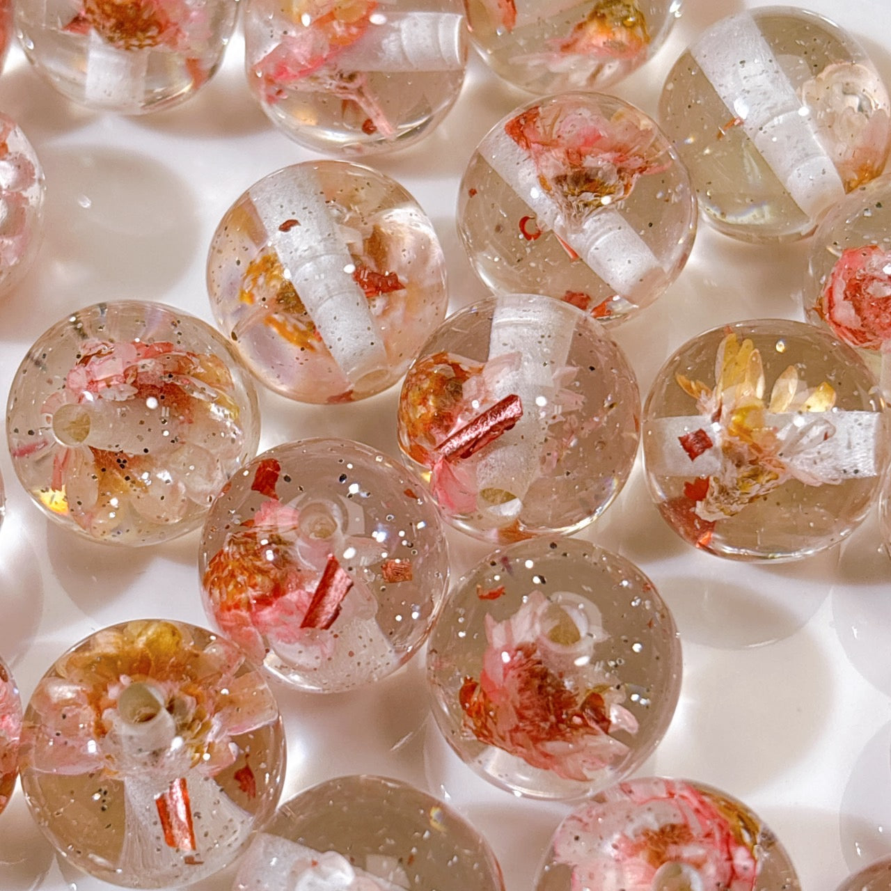 花宵夢シリーズ No.6桜色 ドライフラワー・箔ラメ入り16㎜