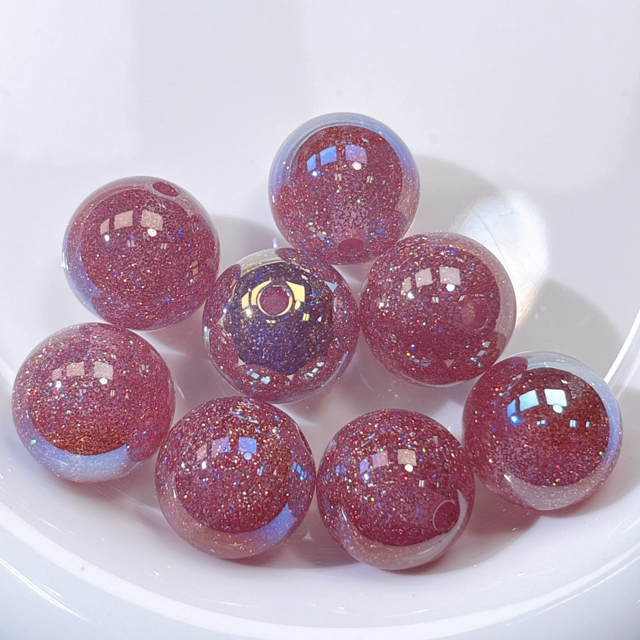 グリッターマジック No.5スミレピンク 光学ビーズ 20㎜