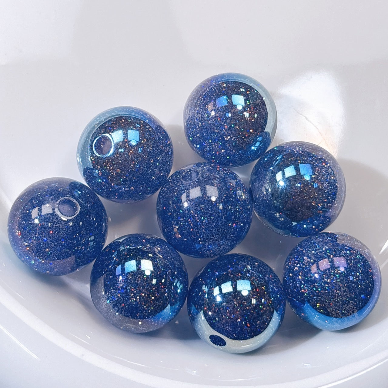 グリッターマジック No.6アイスブルー 光学ビーズ 20㎜