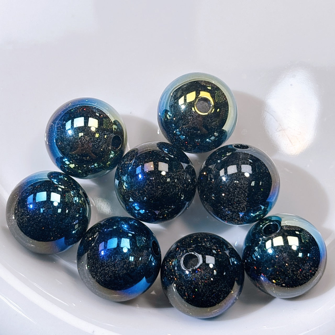 グリッターマジック No.9ナイトブラック 光学ビーズ 20㎜