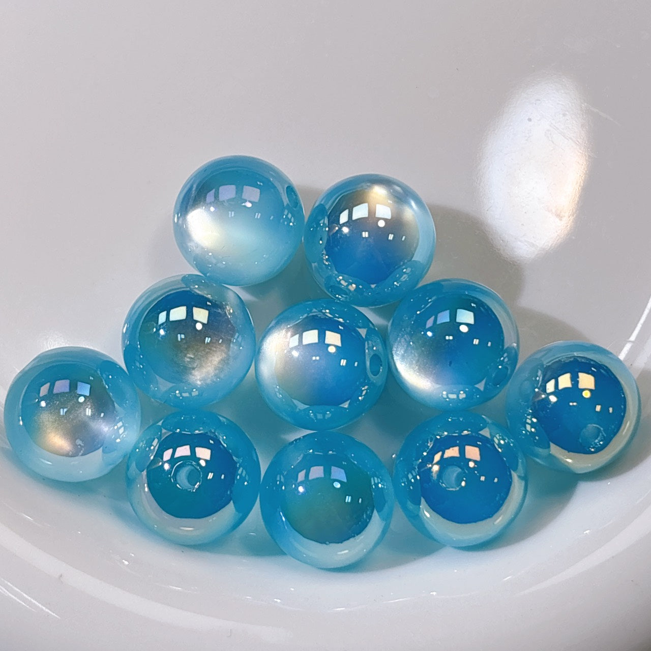 高品質 マーメイド・ジュエル No.3ブルー 光学ビーズ 16㎜