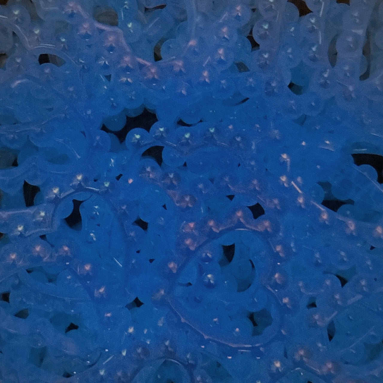 UV変色・夜光 ぷくぷくハート輪っか ビーズ 40×45㎜