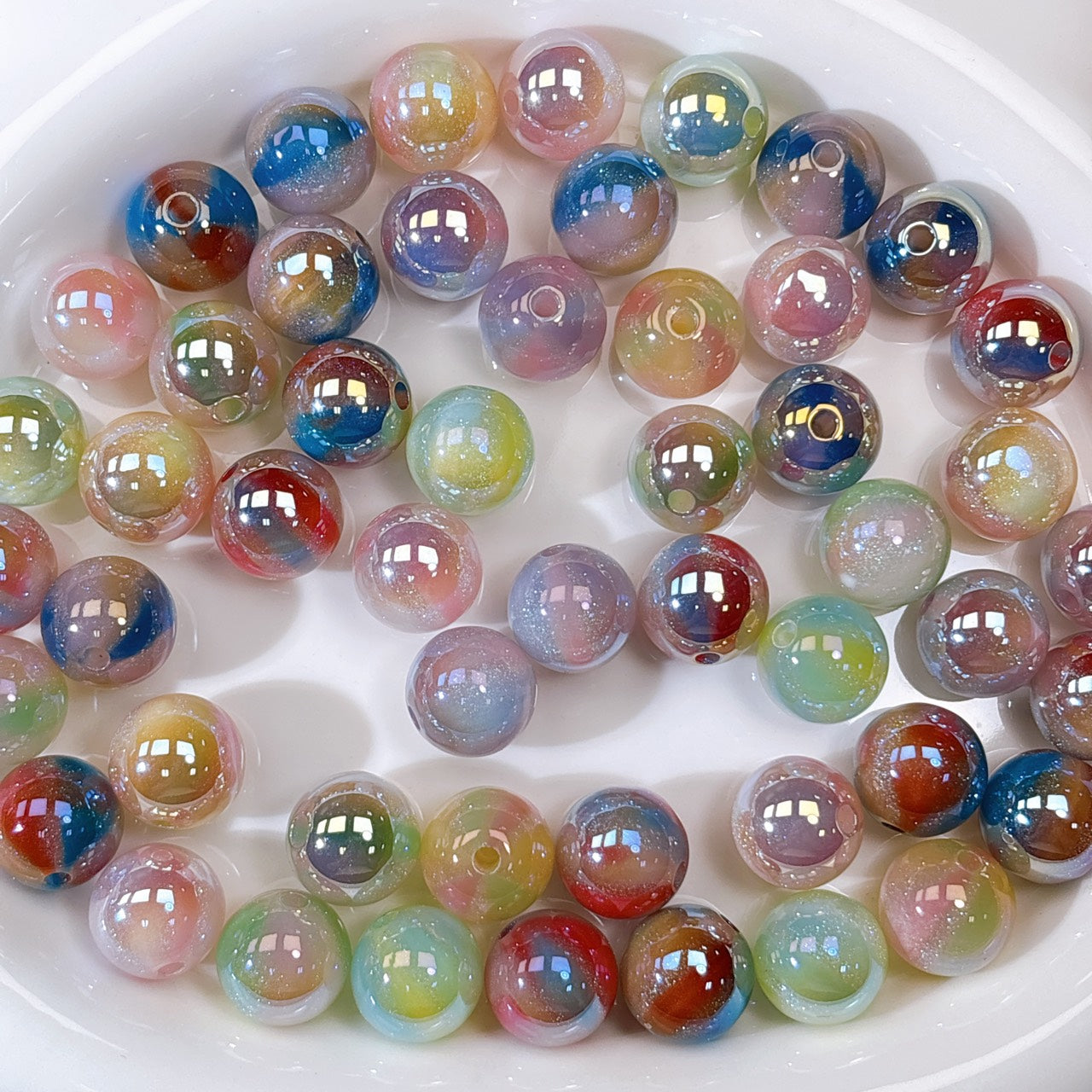 【特価】煌線飴 全8色MIX 光学ビーズ 16㎜ (100個)
