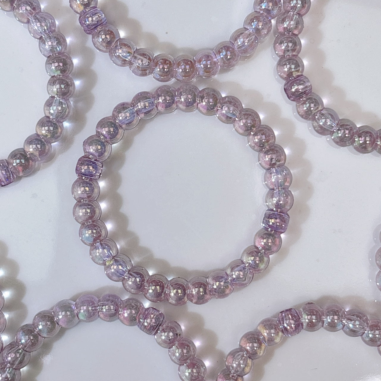 ⚠️1日1人1点・ 訳アリ【特価】オーロラぽこぽこ輪っか パープル ビーズ 38㎜