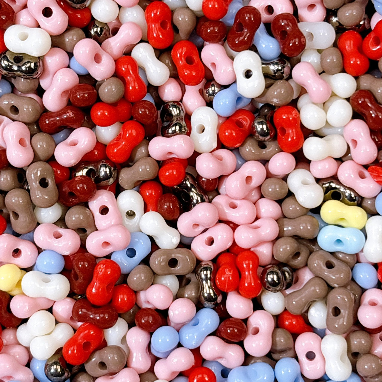 【特価】アクリルピーナッツビーズ MIXカラー (300ml)