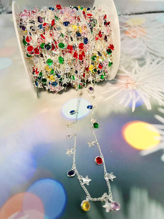 デザインチェーン カラフルストーン＆星チャーム