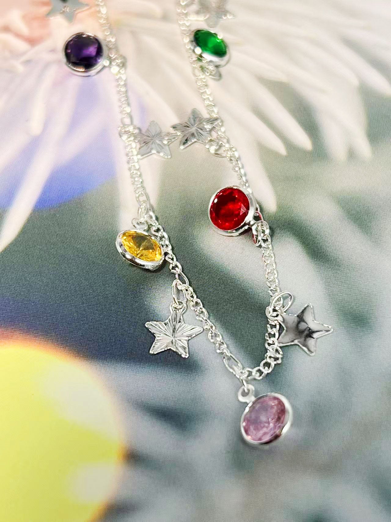 デザインチェーン カラフルストーン＆星チャーム