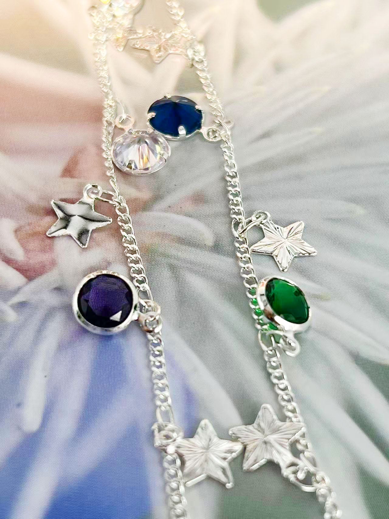 デザインチェーン カラフルストーン＆星チャーム