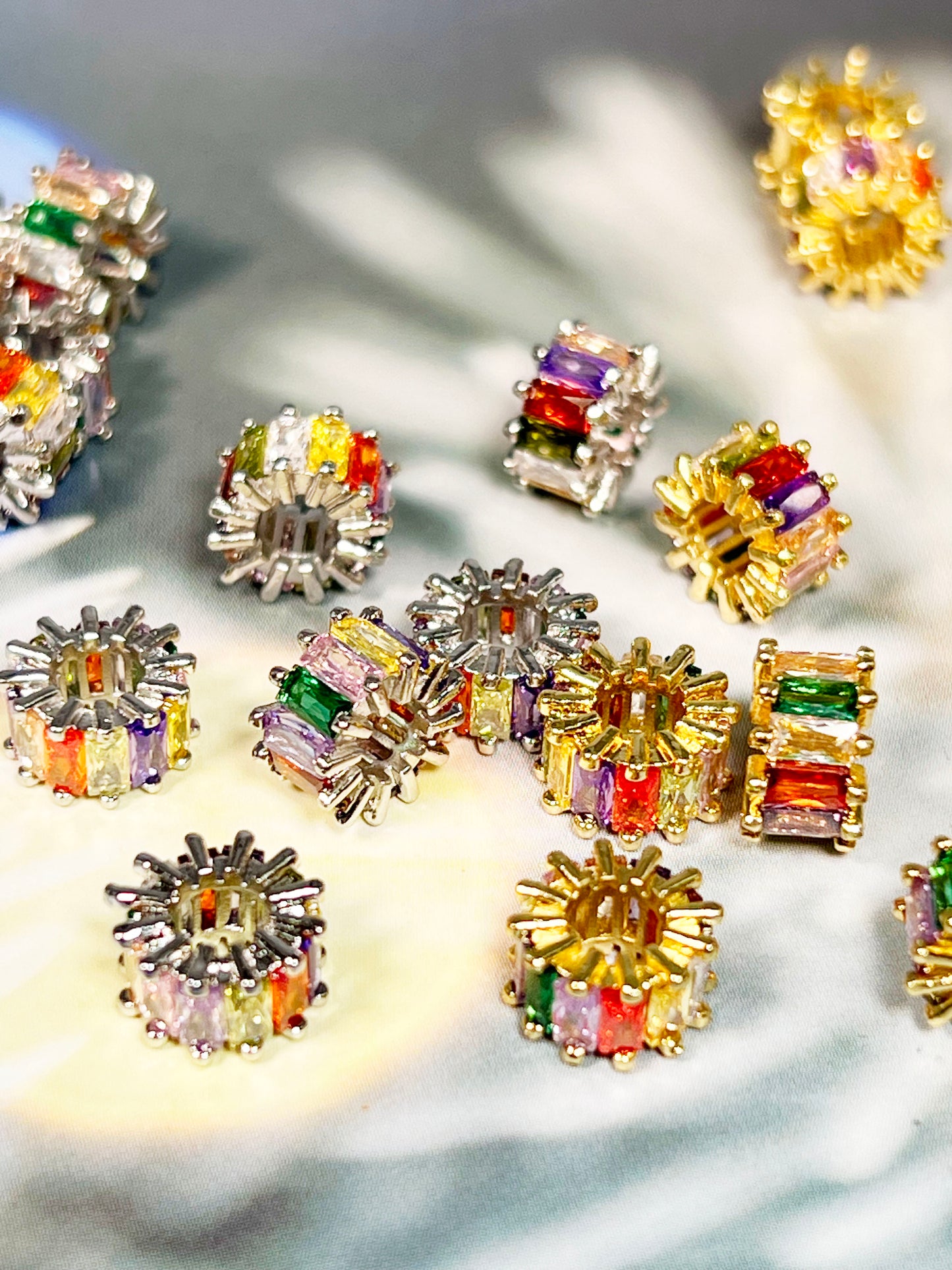 星環シリーズ｜ジルコニア 多色 銅製パーツ(5×9㎜)