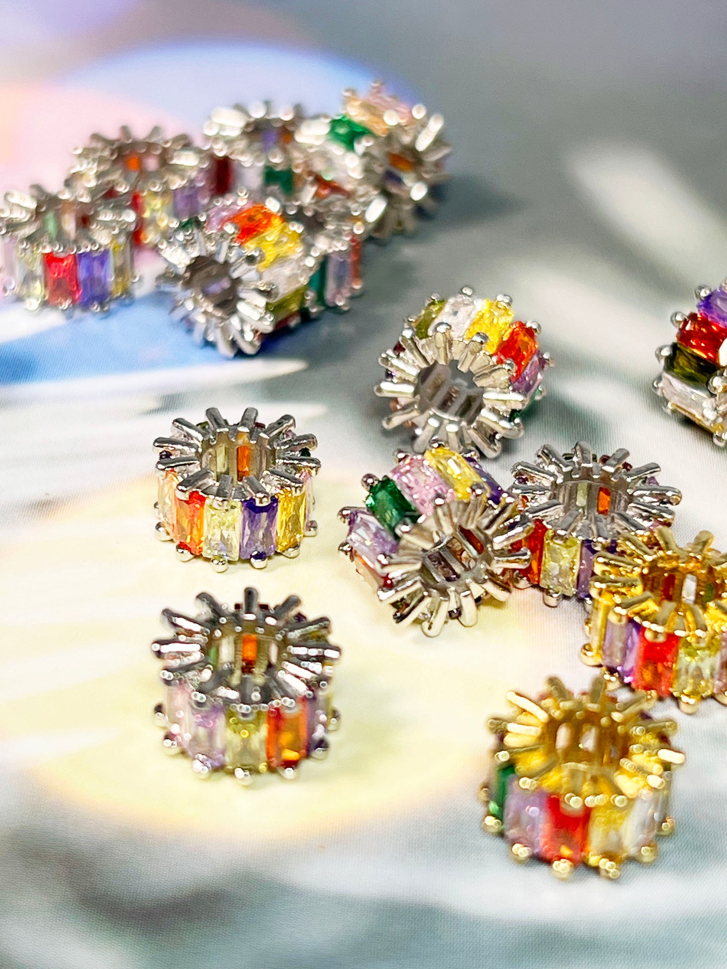 星環シリーズ｜ジルコニア 多色 銅製パーツ(5×9㎜)