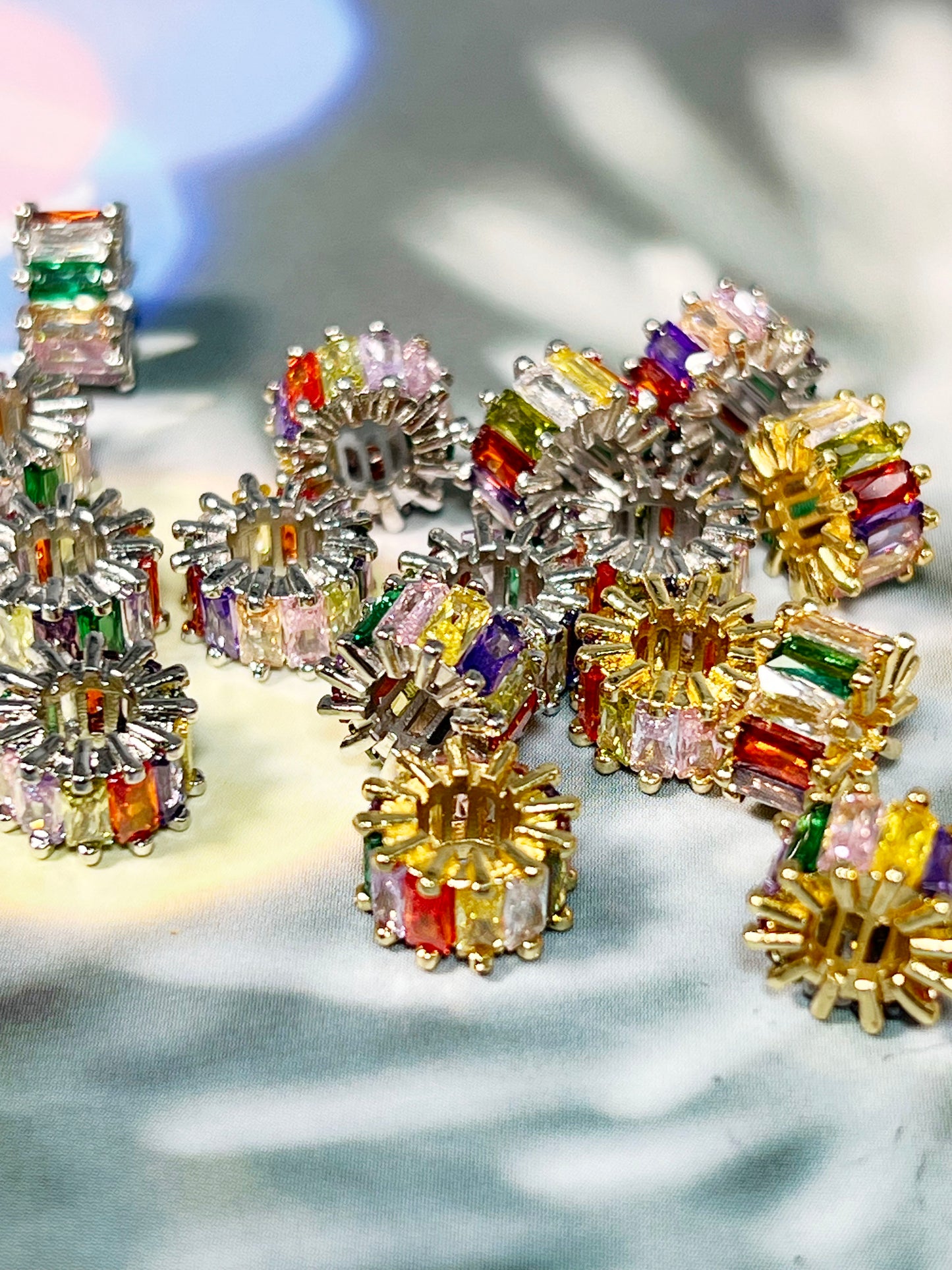 星環シリーズ｜ジルコニア 多色 銅製パーツ(5×9㎜)