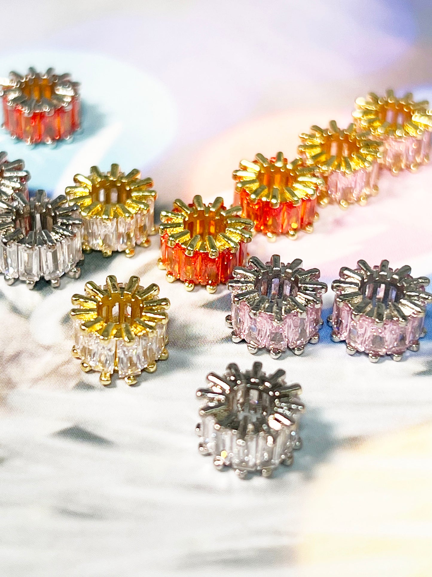 星環シリーズ｜ジルコニア 単色 銅製パーツ(5×9㎜)