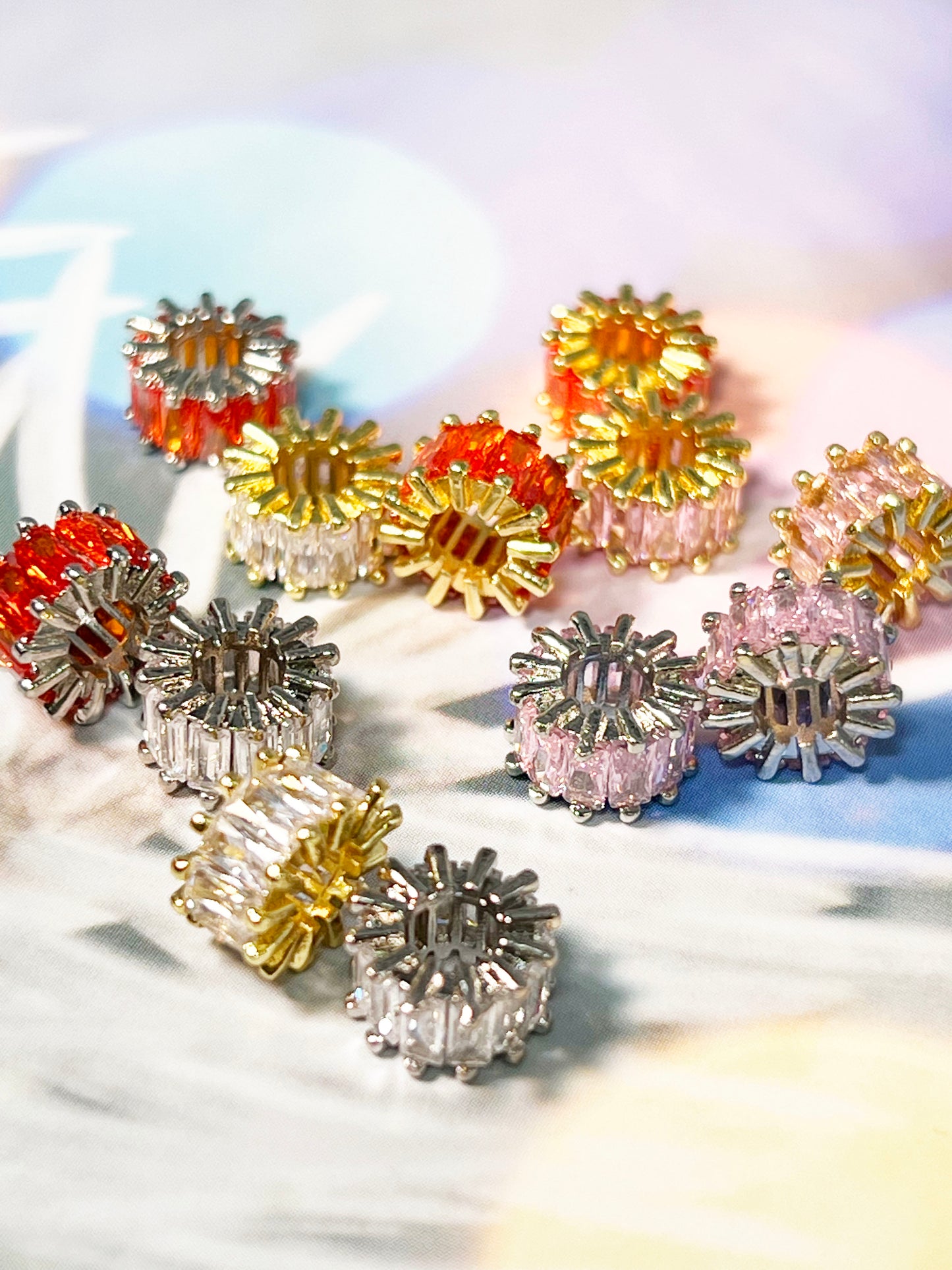 星環シリーズ｜ジルコニア 単色 銅製パーツ(5×9㎜)