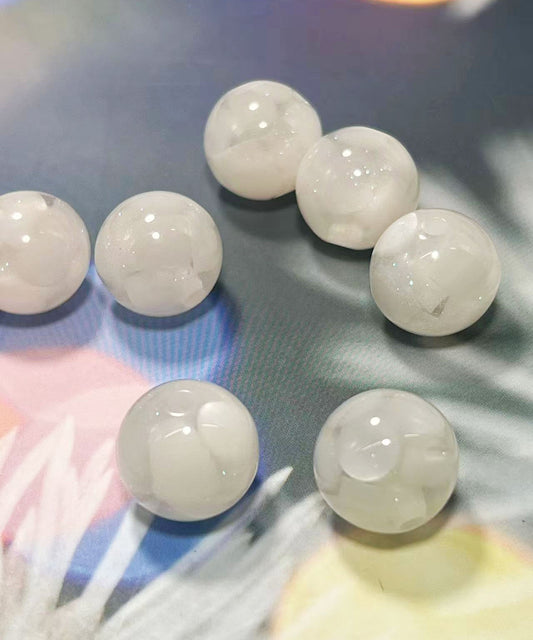 16mm魔法樹脂ビーズ「深い夢幻」ホワイト系