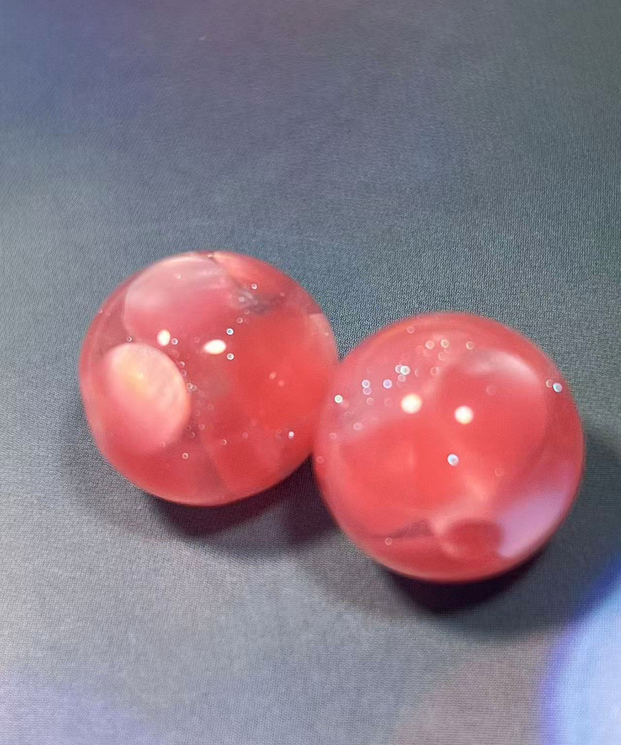 16mm魔法樹脂ビーズ「深い夢幻」ピンク系