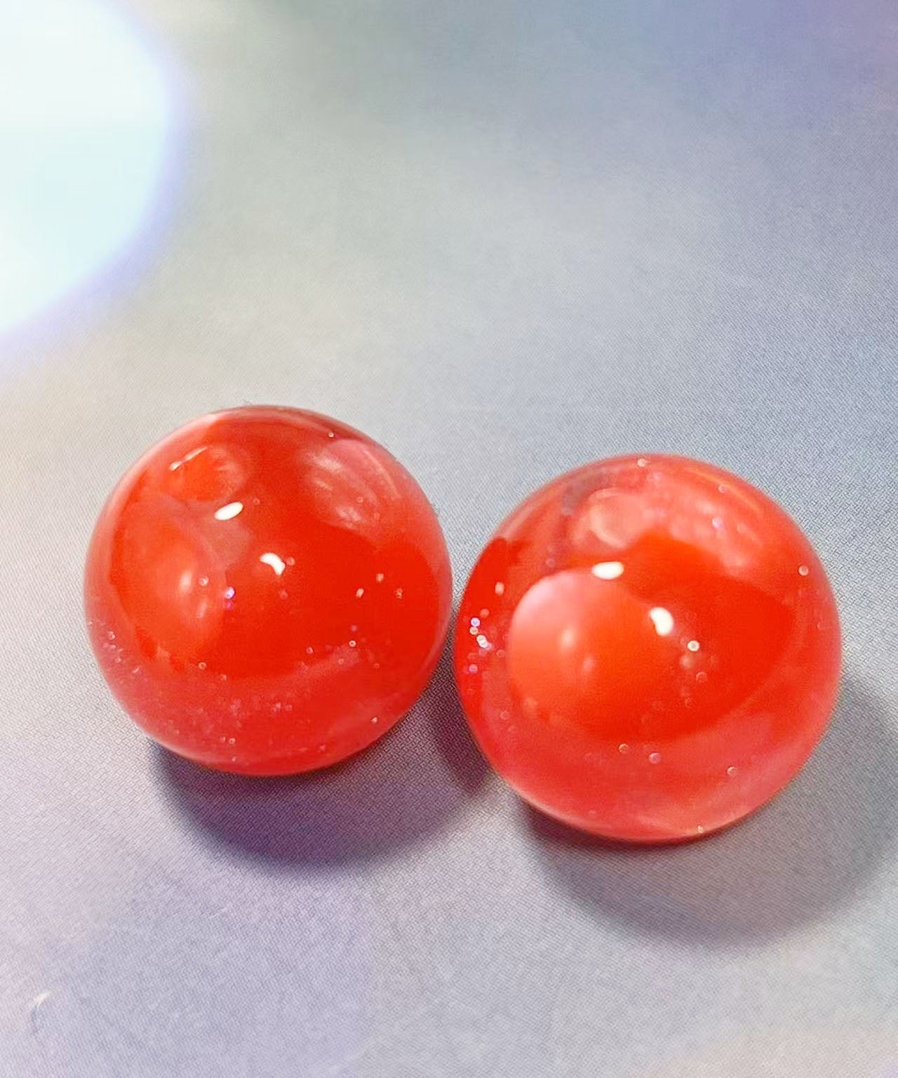 16mm魔法樹脂ビーズ「深い夢幻」レッド系