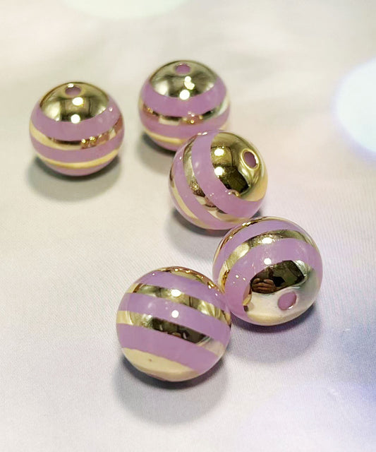 【晴空ストーリーシリーズ】｜ラベンダー×金彩ストライプビーズ・幻想的な輝き