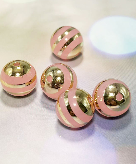 【晴空ストーリーシリーズ】｜ベビーピンク×金彩ストライプビーズ・幻想的な輝き