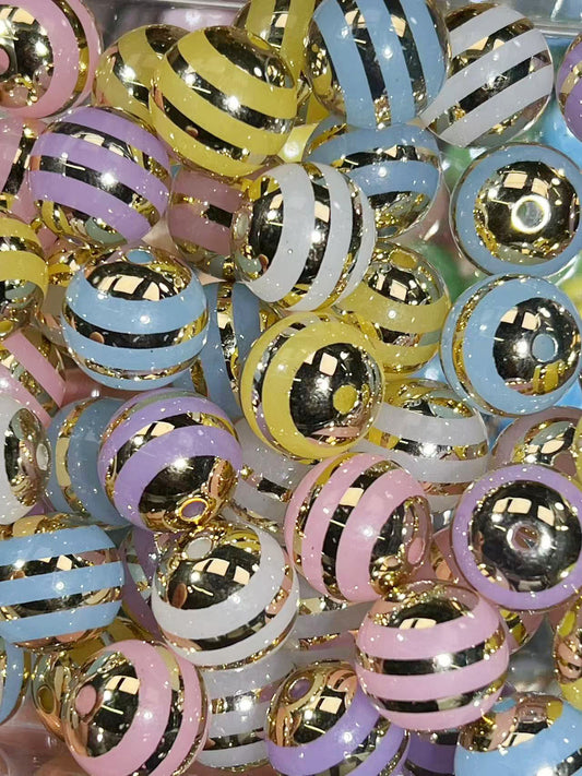 【晴空ストーリーシリーズ】｜ミックスカラー×金彩ストライプビーズ・幻想的な輝き