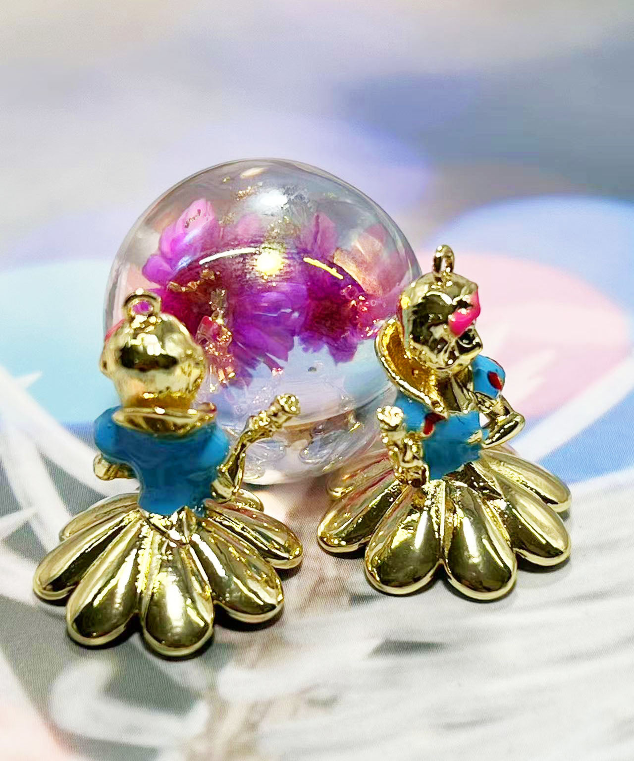 25㎜半穴ビーズ用・白雪姫風 ヒートン