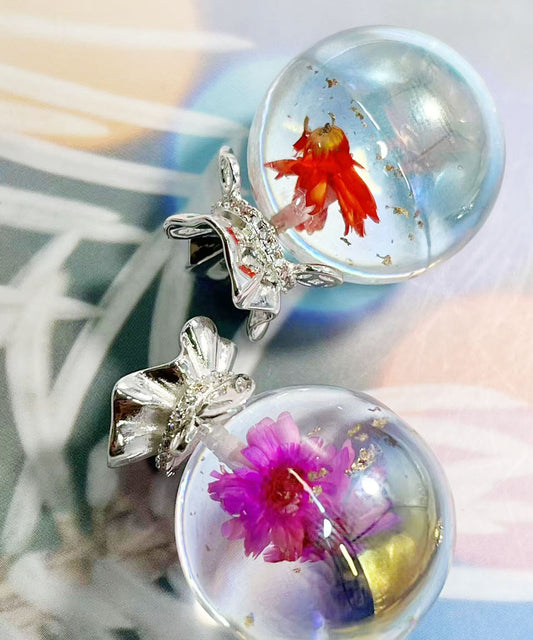 25㎜半穴ビーズ用・ラインストーン付き 花冠風 ヒートン シルバー