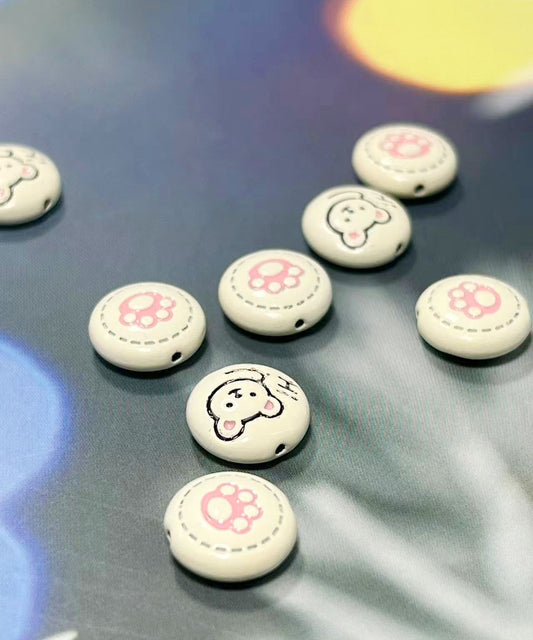 12㎜ 合金製エナメルくま型パーツ ホワイト（5個）