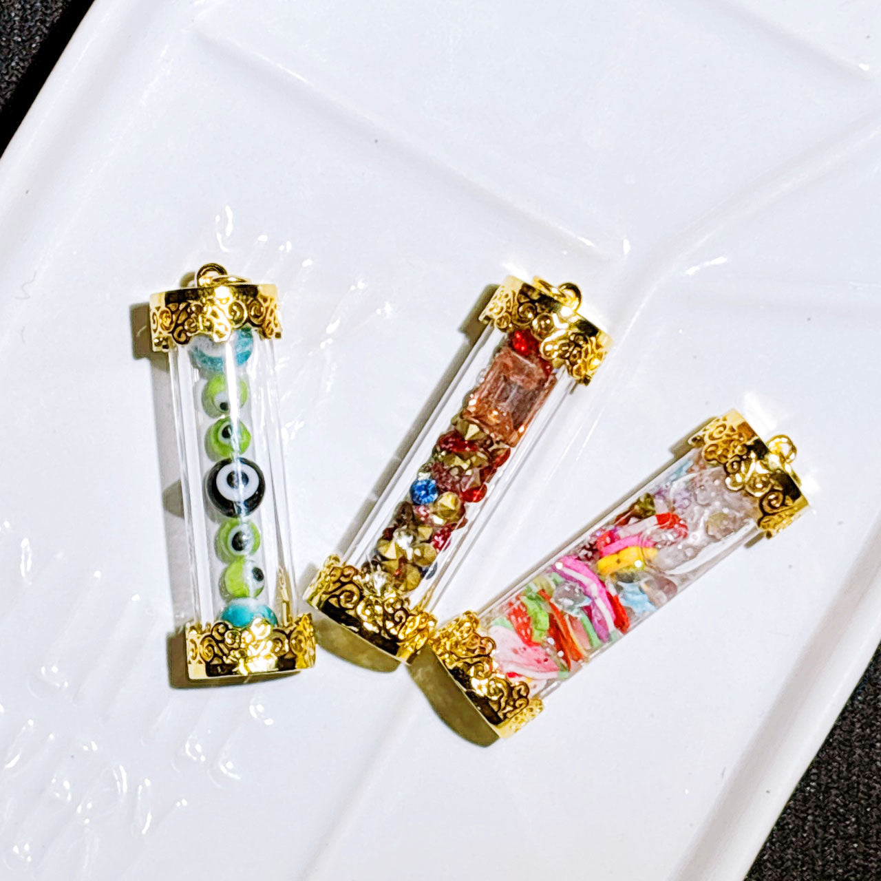 ✨真鍮製ガラス漂流ボトルチャーム 10×36mm✨