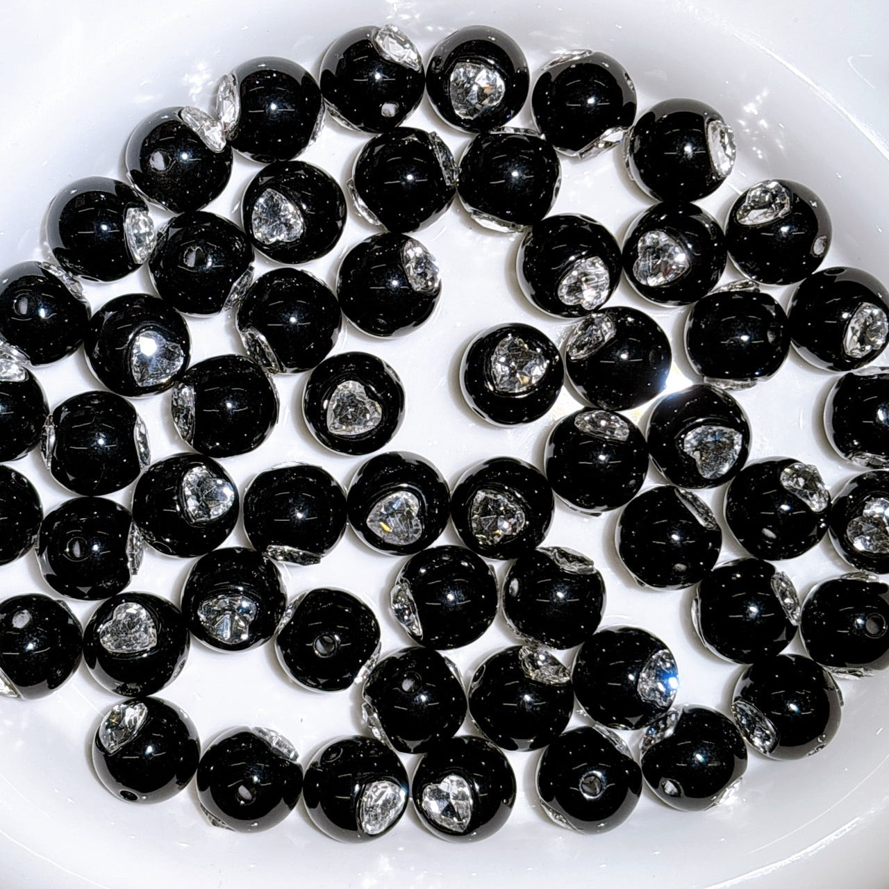 ♡ラインストーン付きビーズ 16㎜