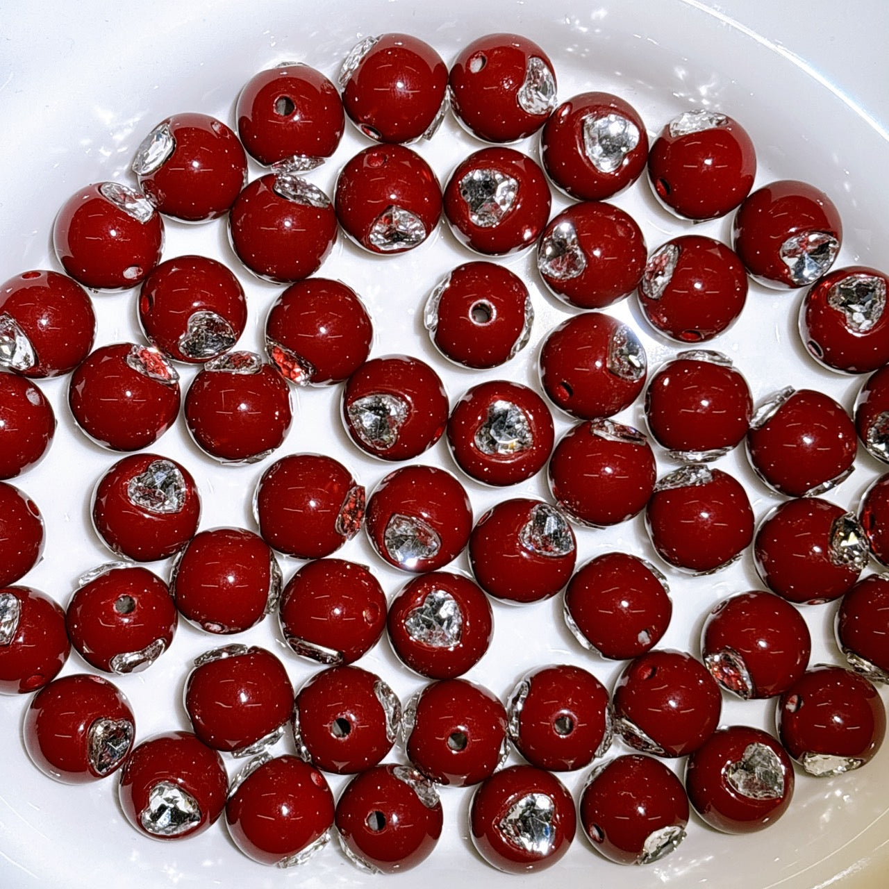 ♡ラインストーン付きビーズ 16㎜