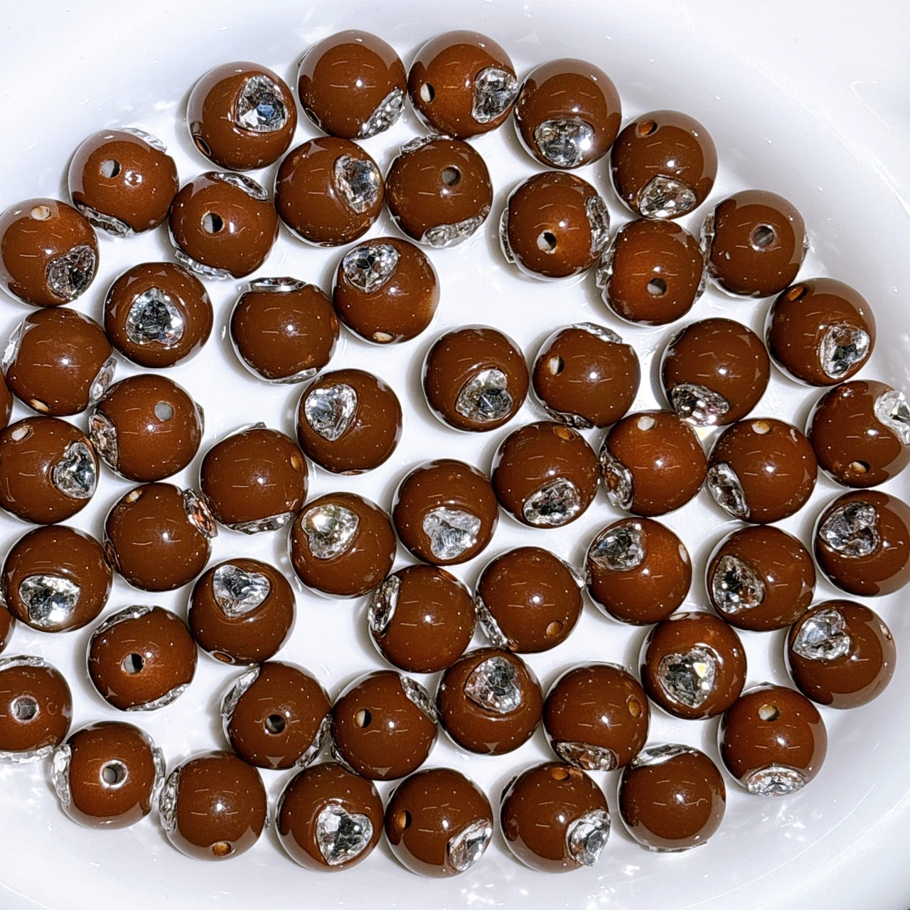 ♡ラインストーン付きビーズ 16㎜