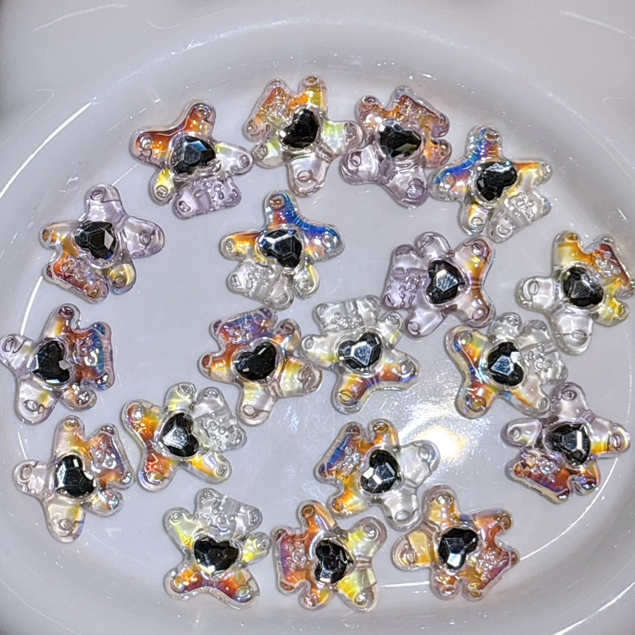 ♡ラインストーン付きビーズ　くま